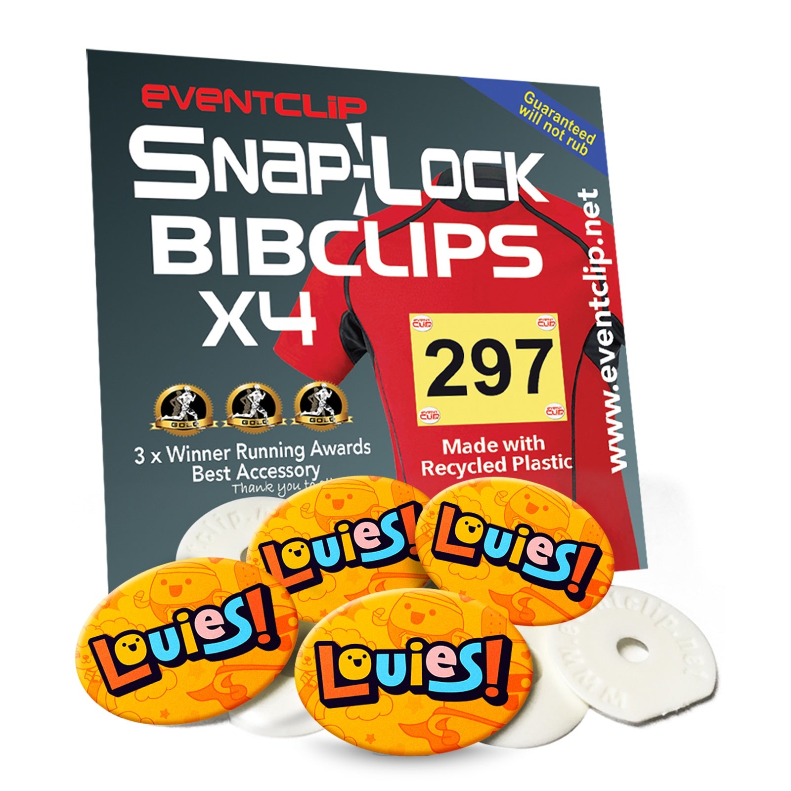 Louie's EventClip Running Bib/Number Clips