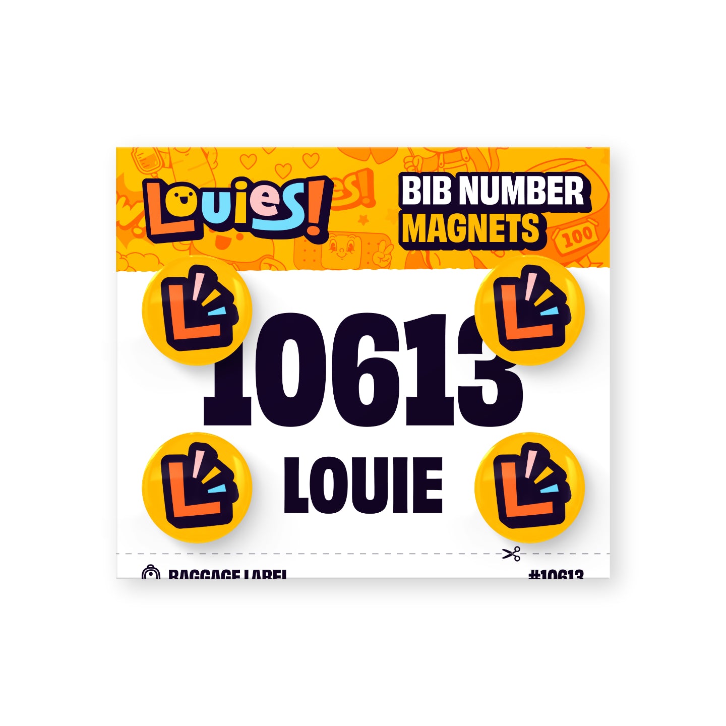 Louie's Event/Running Bib Number Magnets